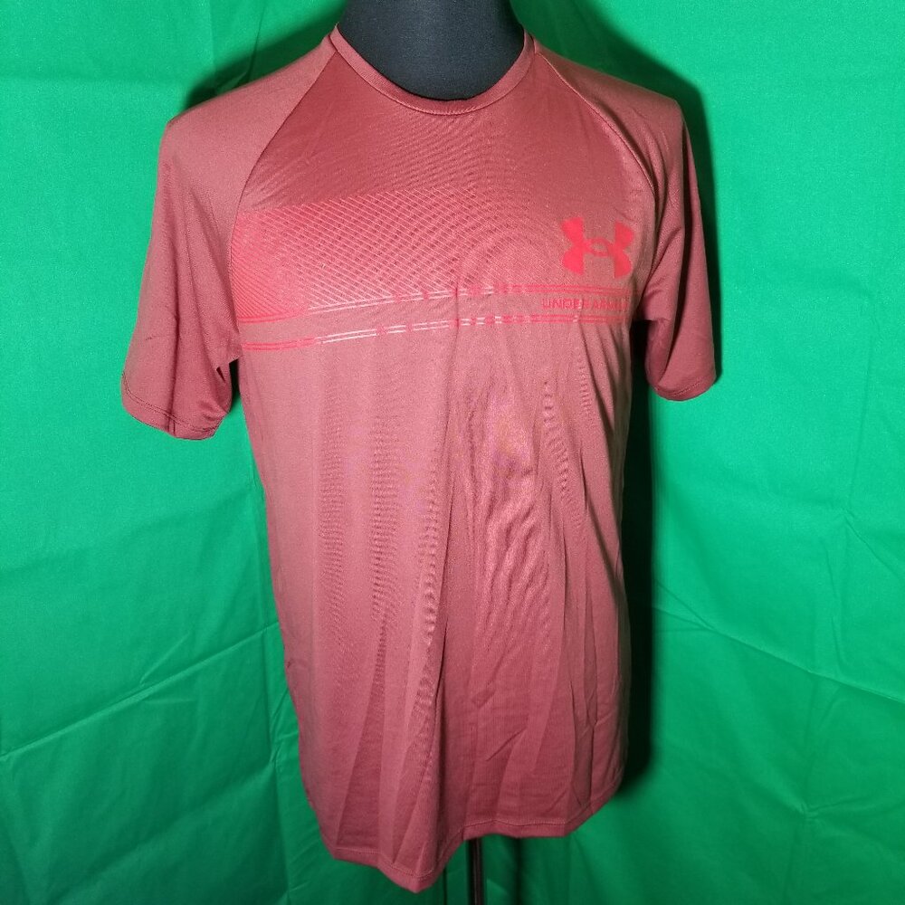 Under Armour Rust Loose Heatgear Mens Size Medium Short Sleeve Shirt Active Gym